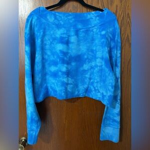 🔥 Free People Blue Tie-Dye Cropped Sweater Women's Top
